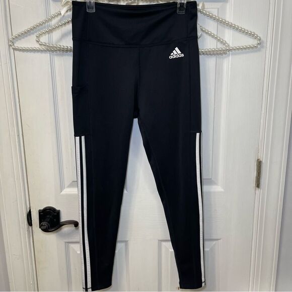 Adidas Women’s Full Length Black and White Leggings - Picture 2 of 11